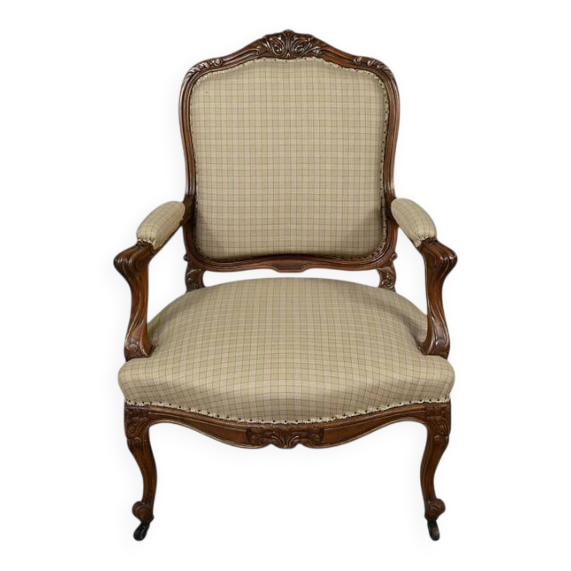 Louis XV style beechwood armchair – mid-19th century
