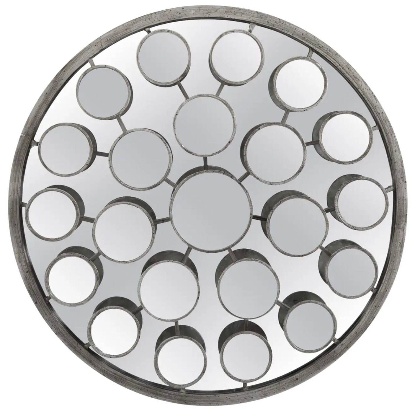 Mirror with round facets design