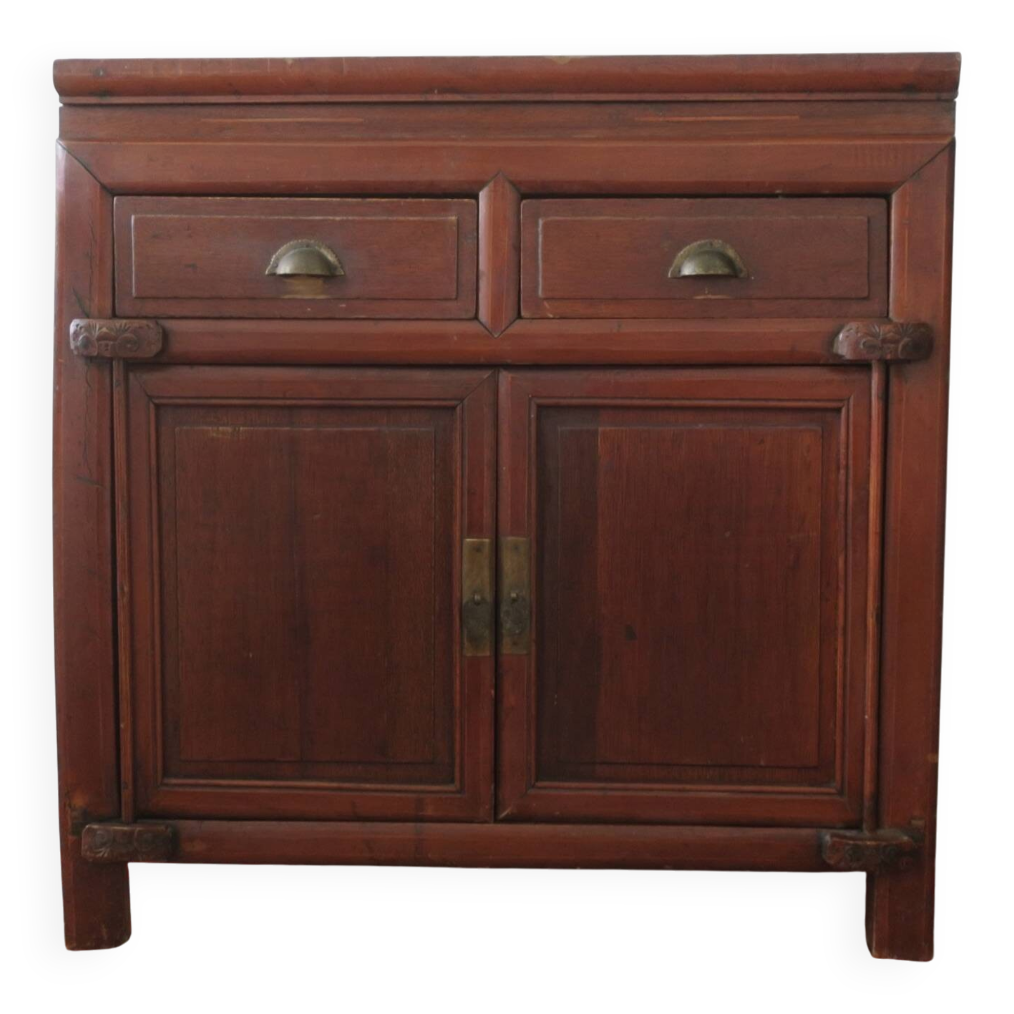 Antique painted 2  door cabinet qith 2  drawers, 1910