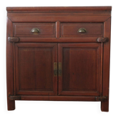 Cabinet ancien peint à 2 portes avec 2 tiroirs, 1910