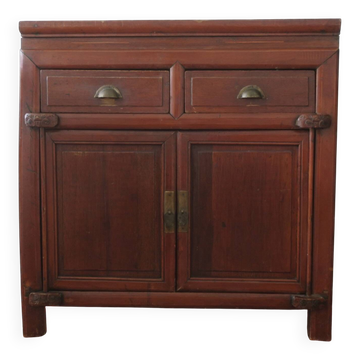Cabinet ancien peint à 2 portes avec 2 tiroirs, 1910