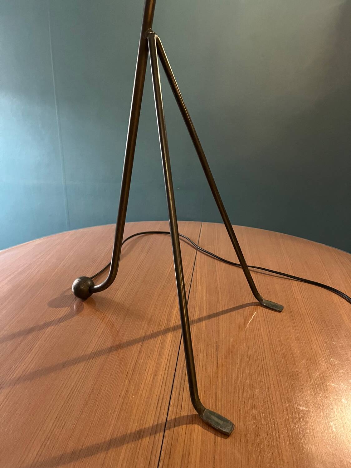LIX Floor lamp base in raw steel with Caravan lampshade