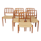 6 Niels Otto Møller Model 83 Chairs – Danish Teak Dining Chairs, 1970s
