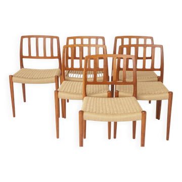 6 Niels Otto Møller Model 83 Chairs – Danish Teak Dining Chairs, 1970s