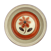 Set 11 assiettes 1970 Revernay Sarreguemines orange et marron sur fond grès