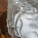 Cast glass ceiling lamp with relief