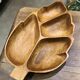 Acacia wood leaf serving dish
