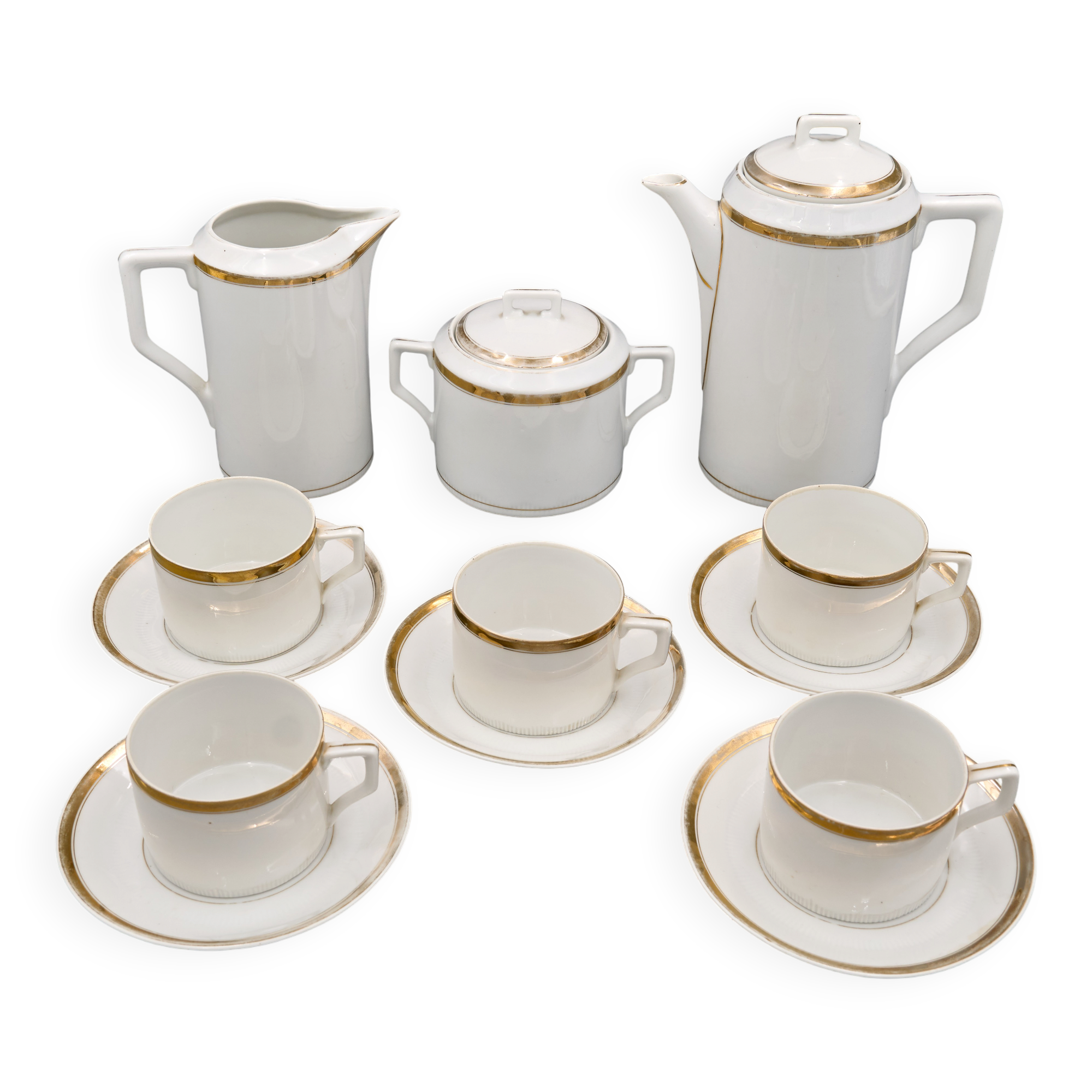 Art Déco Porcelain Coffee Set „Modern”, Porzellanfabrik Merkelsgrün