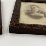 Wooden frame duo with relief