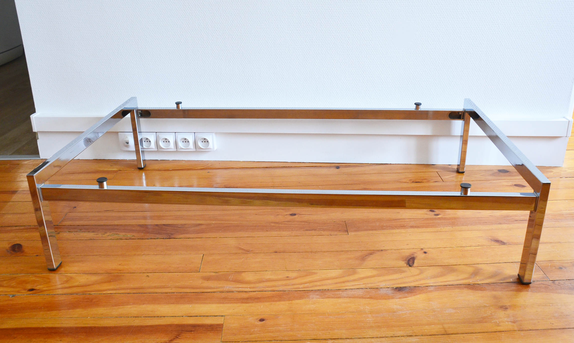 Marble and metal coffee table 70s