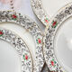 9 Villeroy Boch flat plates in white golden porcelain floral pattern