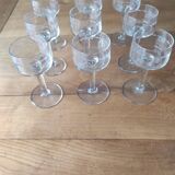 Set of 9 Anjou-style white wine glasses