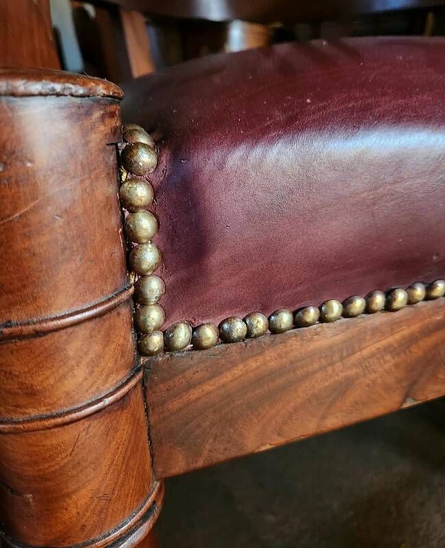 Fauteuil de bureau en acajou, époque Restauration – début XIXe