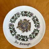 Set of 5 vintage Gien cheese plates