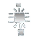 Beveled mirror glass - knife holders, bottle coasters
