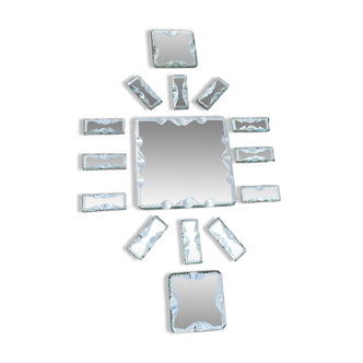 Verre miroir biseauté - portes couteaux dessous de bouteillle