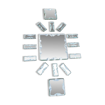 Verre miroir biseauté - portes couteaux dessous de bouteillle