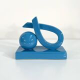 Vase italien en céramique bleu, 1970s