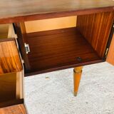 Vintage low row in flame walnut, by G N B , Circa 60