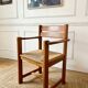 Armchair in elm and straw Maison Regain
