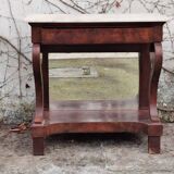Console in walnut and marble, early 19th century