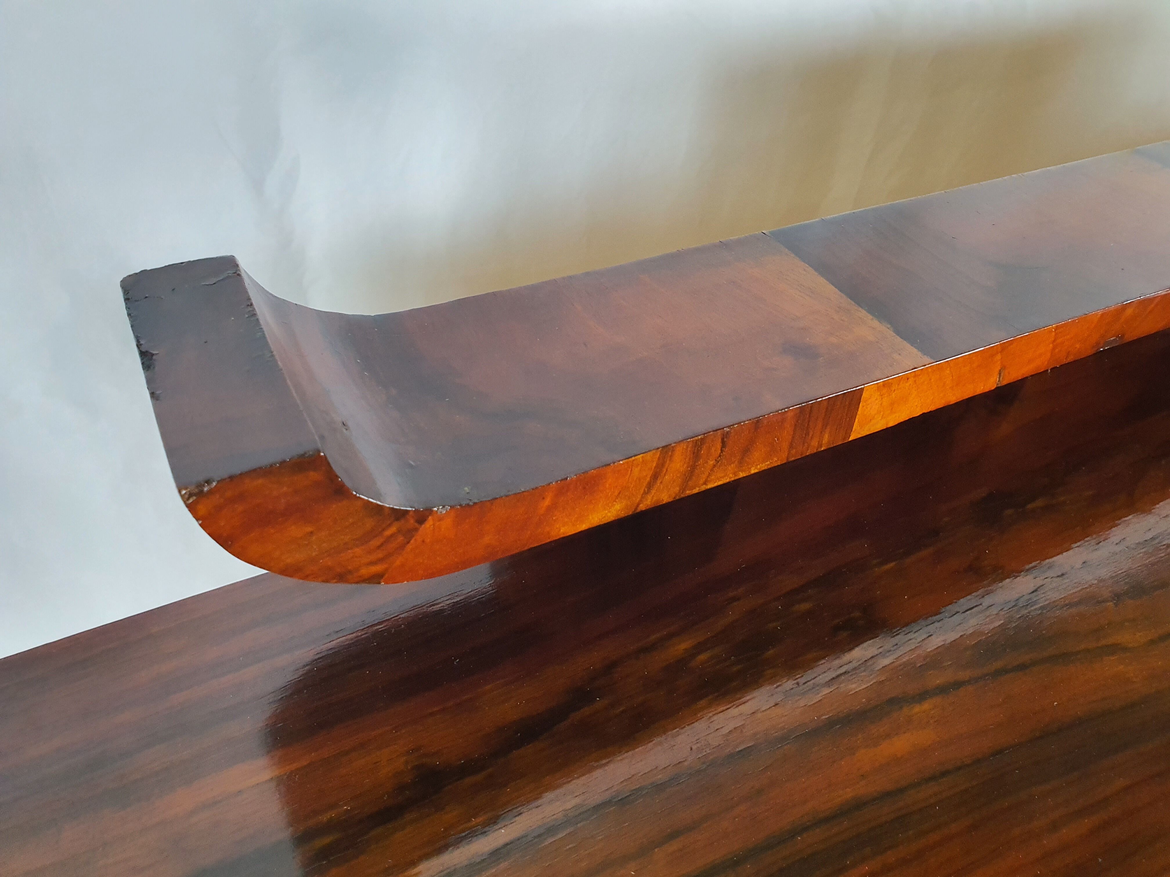 Art deco dining room sideboard in briar with upstand, 1940s