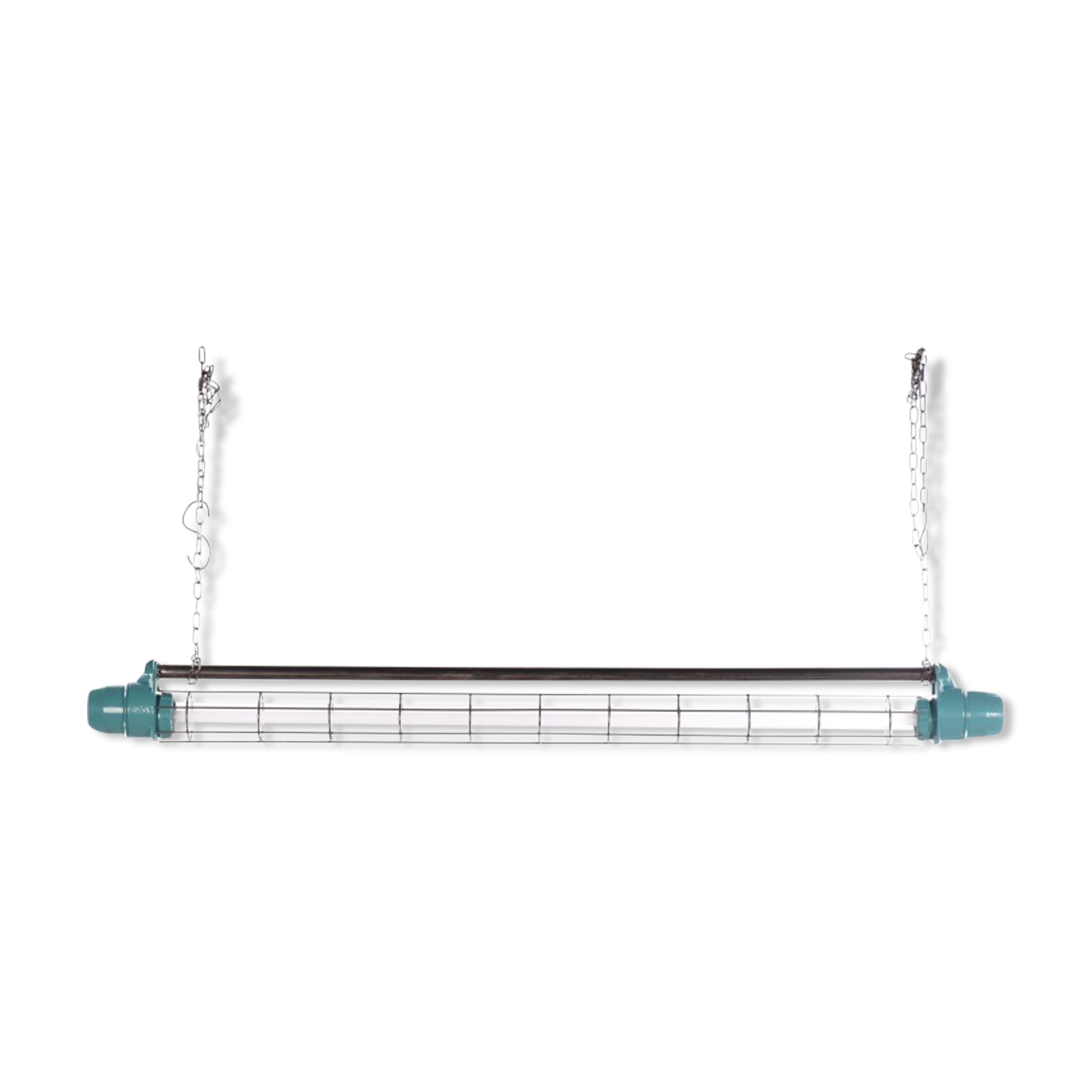 Industrial refurbished cage blue lamp