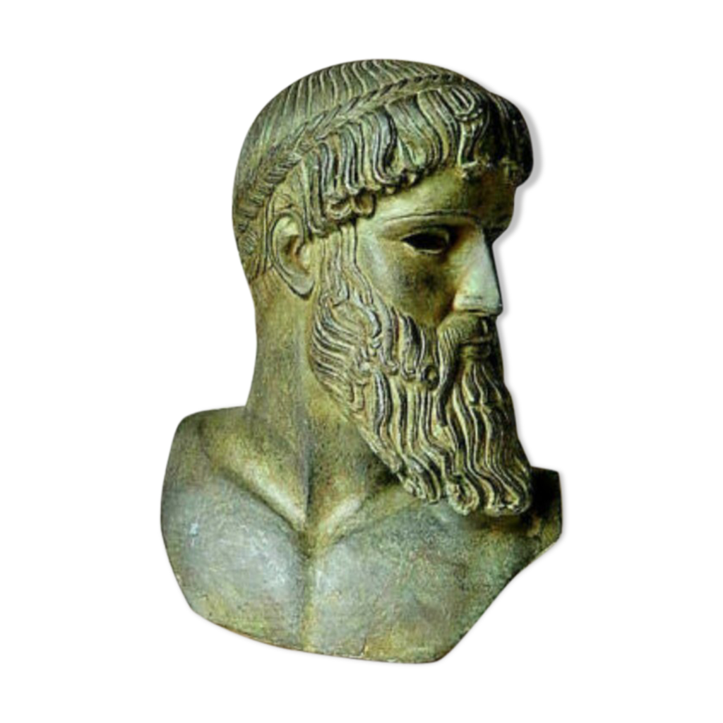 Statue grecque grec copie musée antiquité résine patine bronze zeus