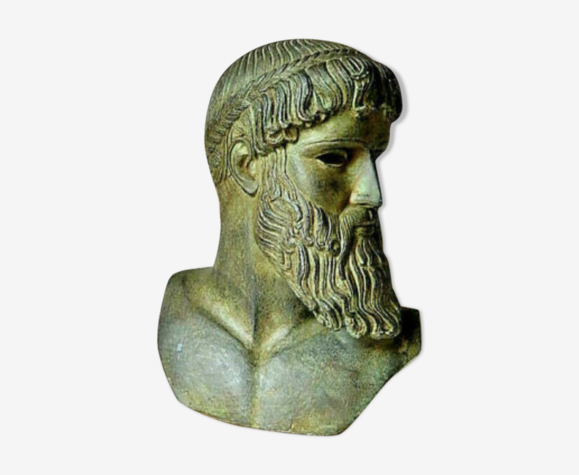 Statue grecque grec copie musée antiquité résine patine bronze zeus  poséidon | Selency