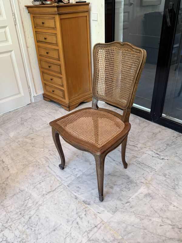 Chaise ancienne cannée en bois – style Louis XV / Louis Philippe