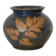 Sandstone vase decorated with oak leaf, ceramic by Alain Blanchard
