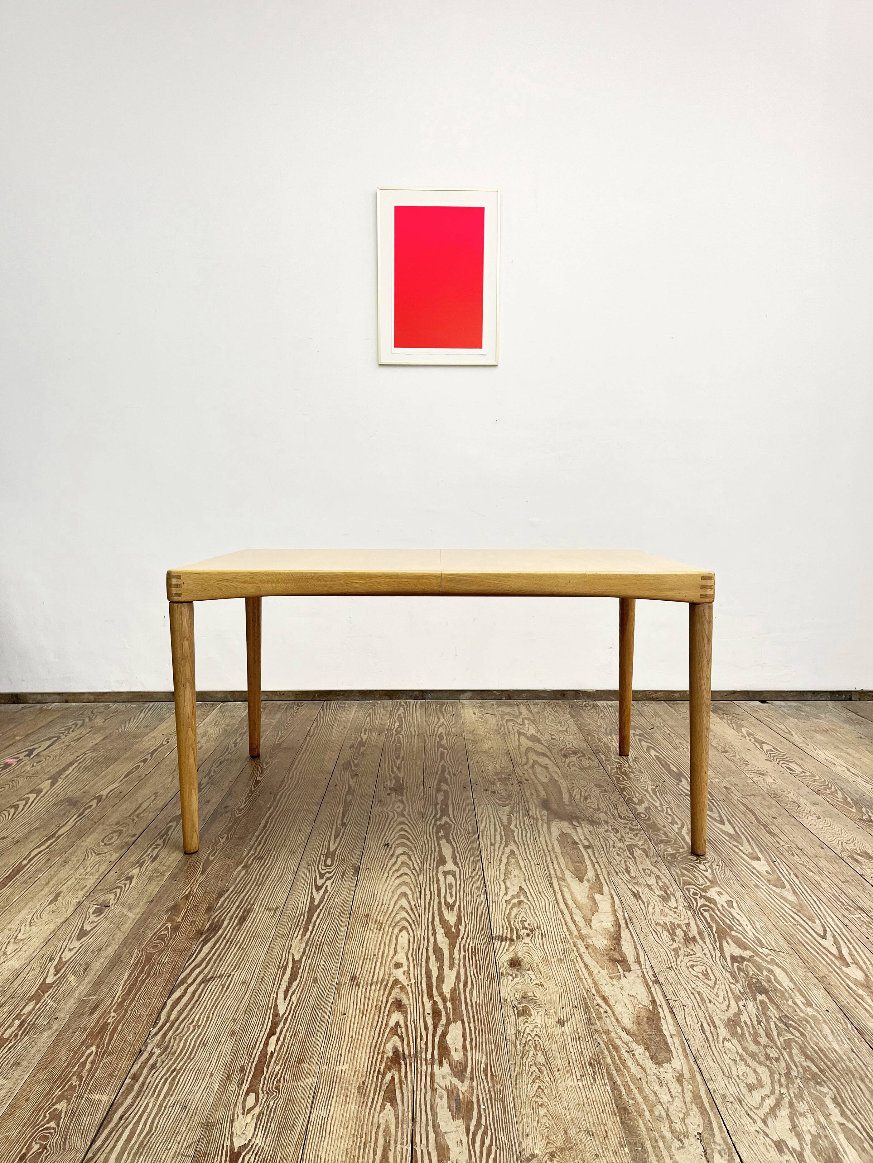 Mid-Century Modern Extendable Dining Table in Oak Wood by H.W. Klein for Bramin, 1960