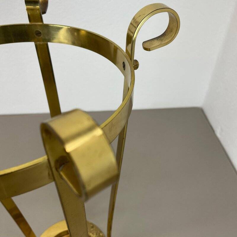 Porte-parapluies en laiton de style Hollywood Regency, Italie, années 1970