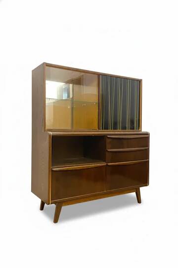 Meuble de style mid-century avec partie supérieure, conçu par Bohumil Landsman pour Jitona, design tchèque, années 1960