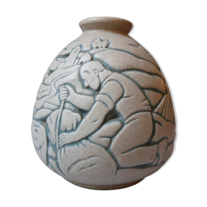 Vase en grès art deco Mougin Nancy