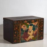 Antique oriental trunk in dark tones (c.1900) #4