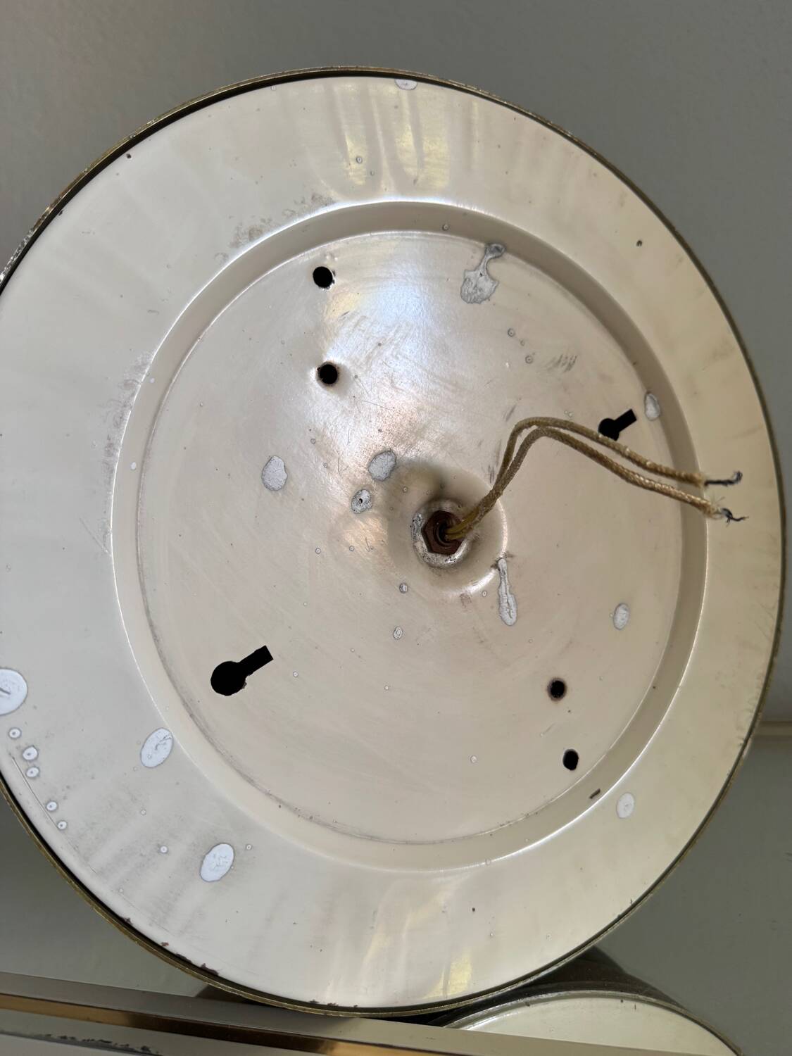 Opaline ball lamp with gold base from the 70s