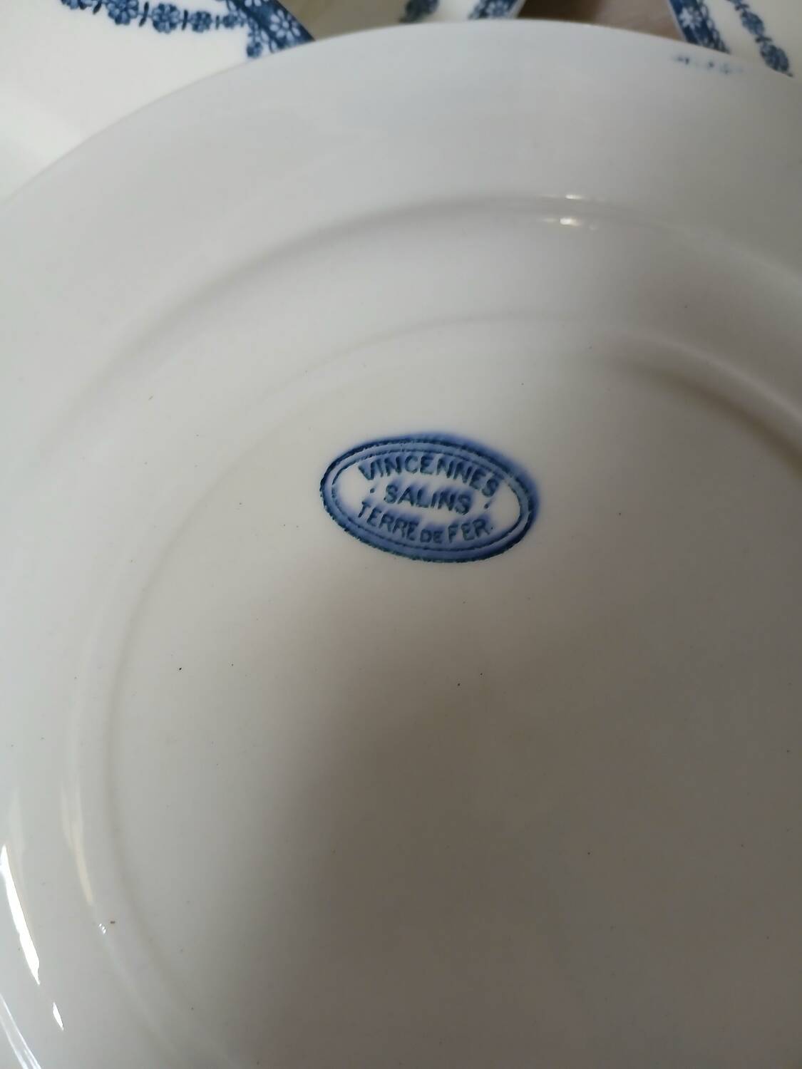 12 antique ironstone dinner plates