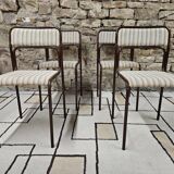 Set of 4 vintage stackable chairs 1980