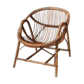 Vintage rattan armchair