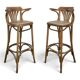 Pair of curved wooden bistro bar stools