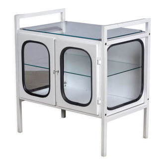 Vintage Iron Medical Cabinet 1980s