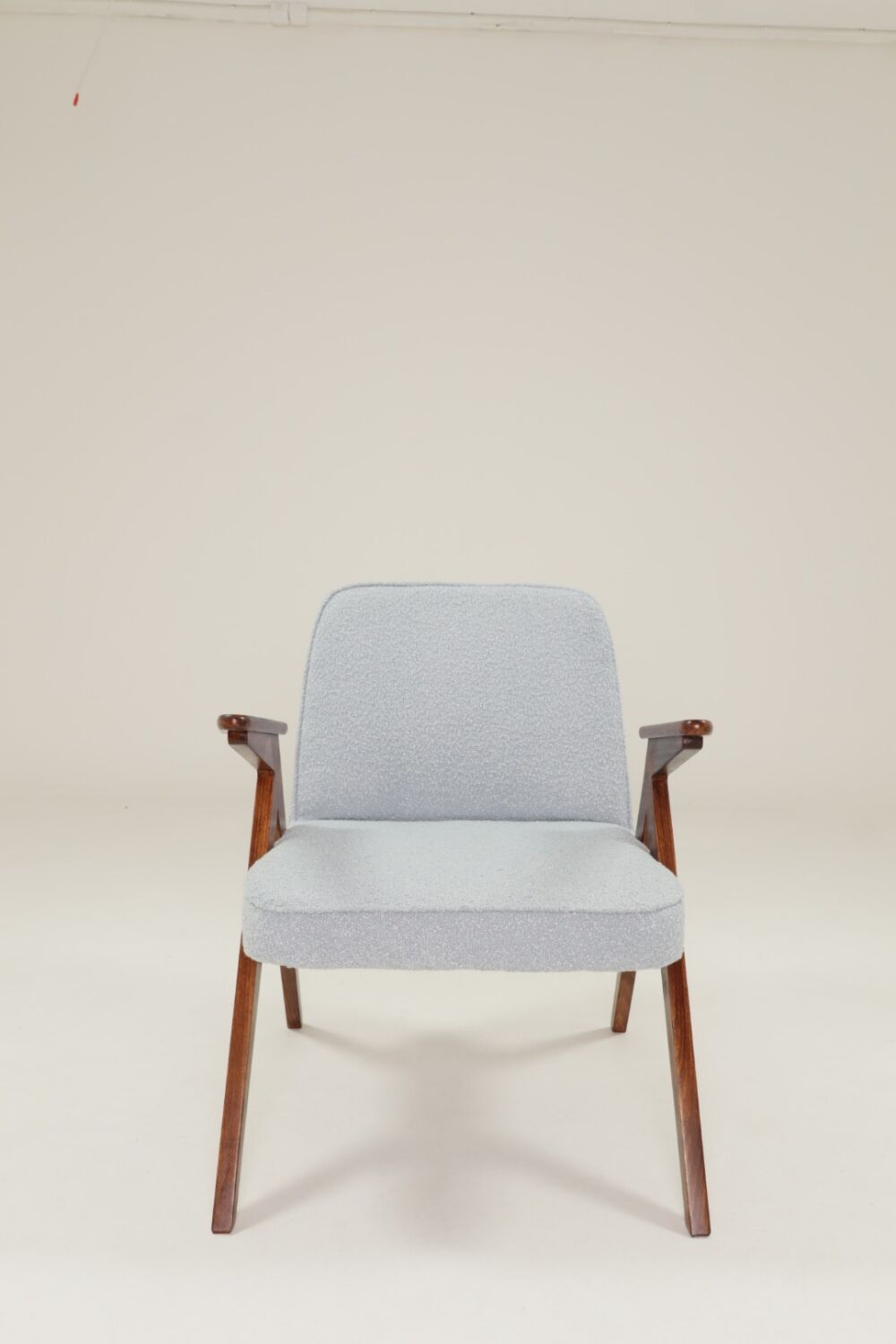 Vintage armchair Scandinavian design baby blue boucle
