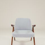Vintage armchair Scandinavian design baby blue boucle