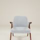 Vintage armchair Scandinavian design baby blue buckle