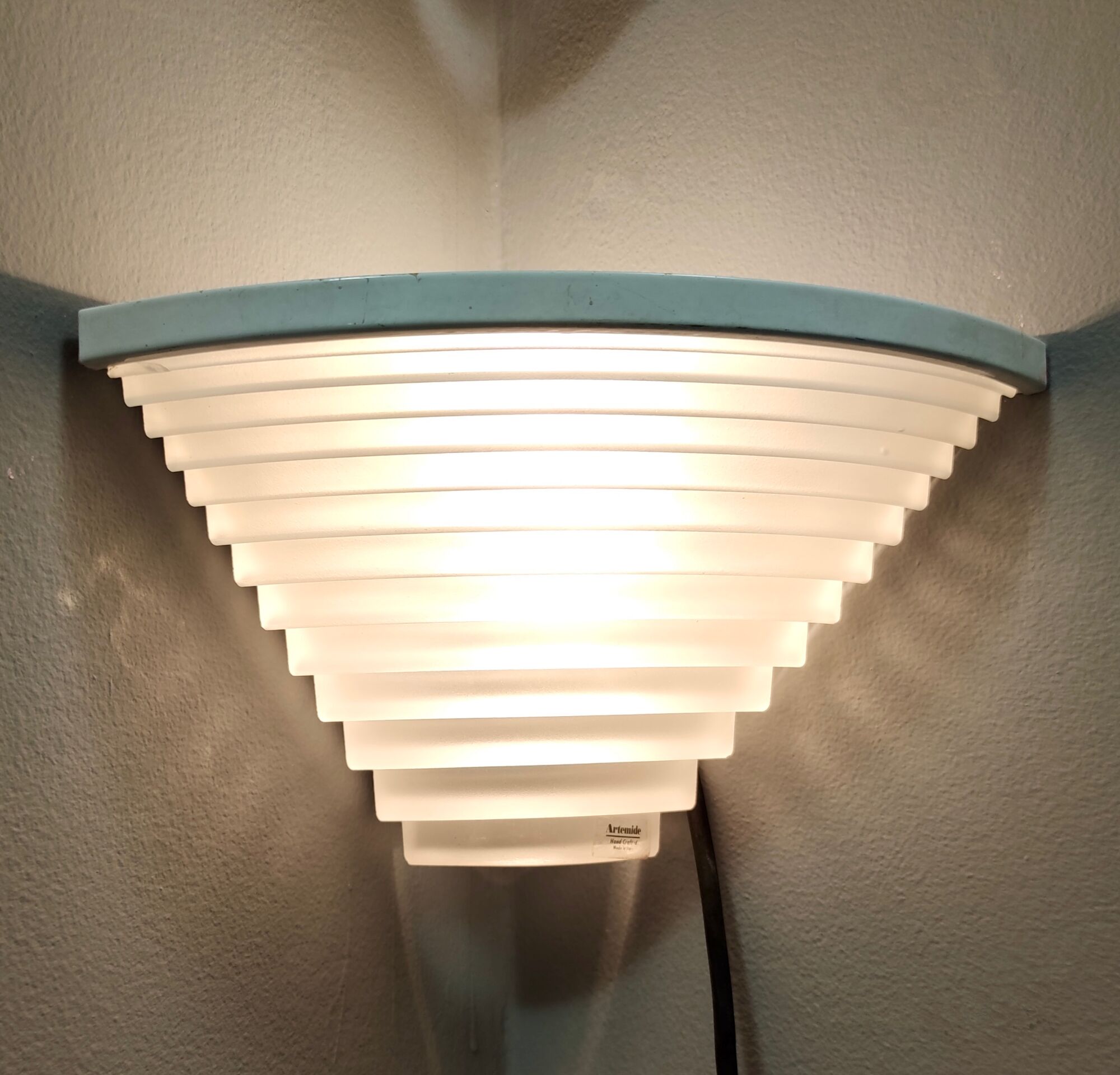 Pair of Postmodern Egisto Corner Sconces by Angelo Mangiarotti for Artemide