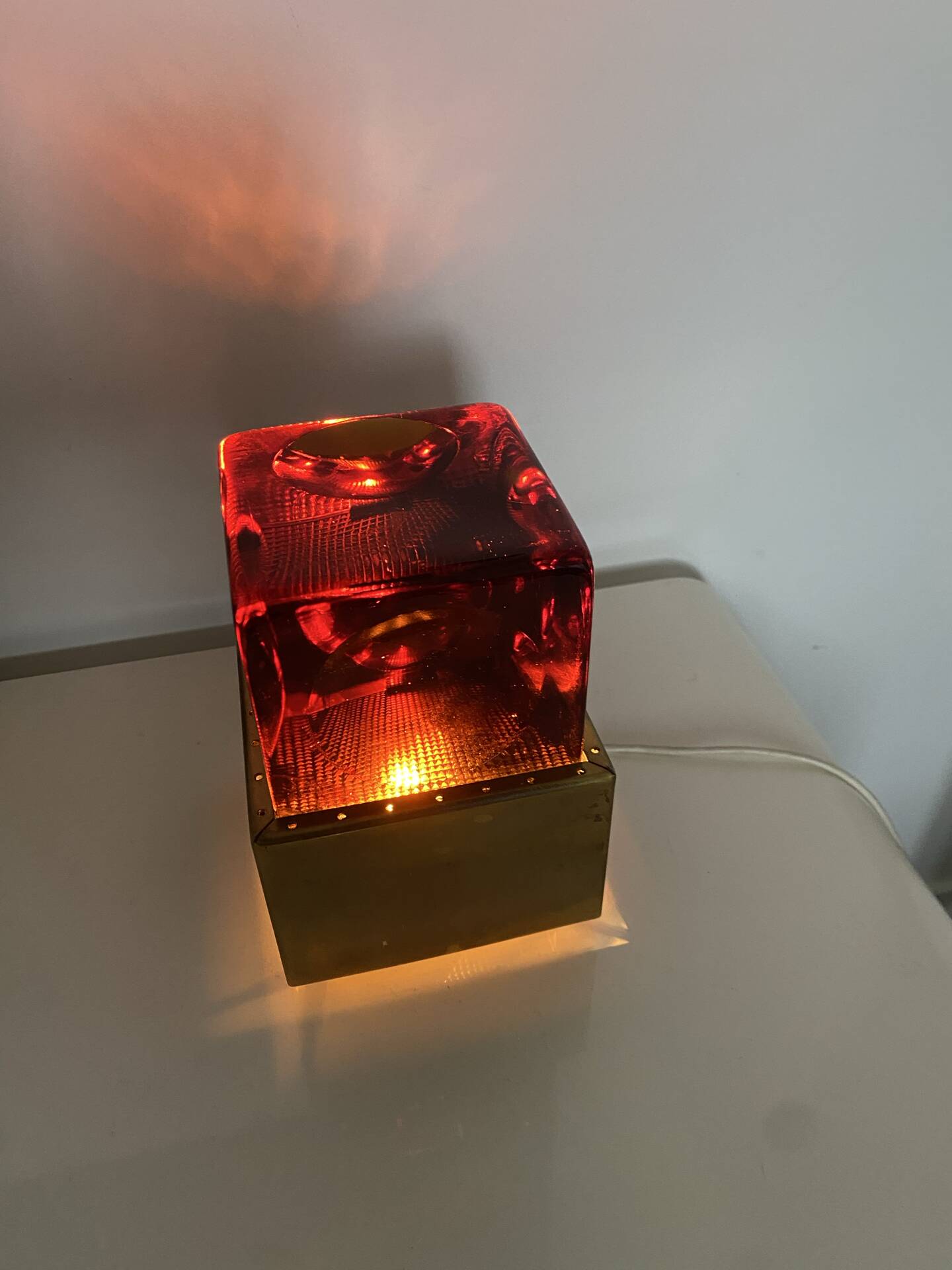 Table lamp in glass and brass 1950s/60s