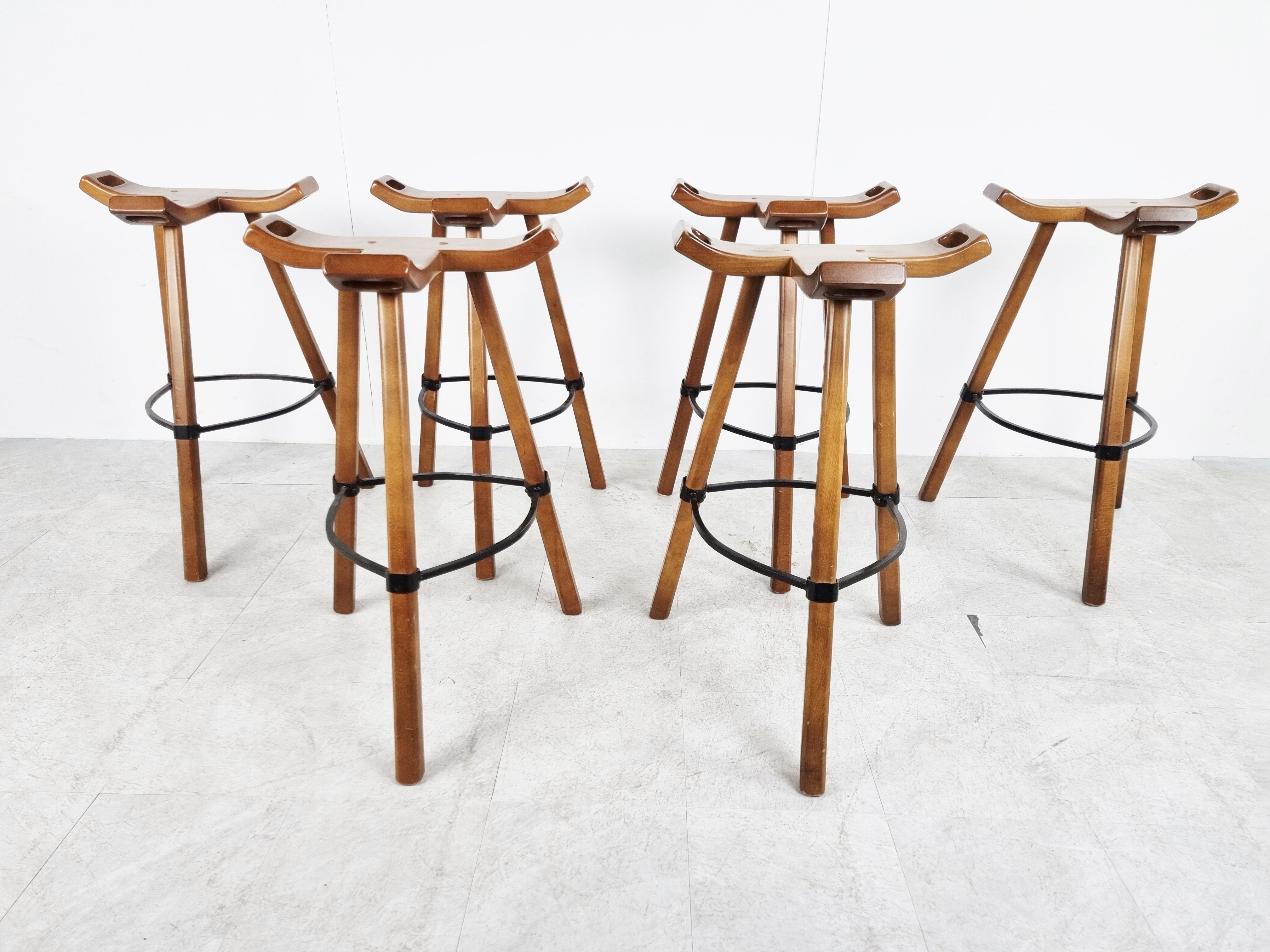 Mid century brutalist bar stools, 1960s