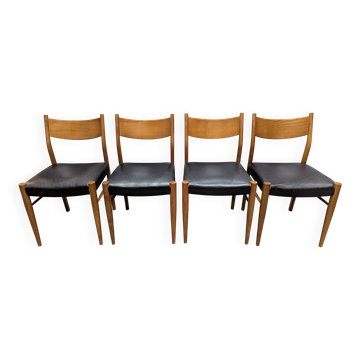 4 Scandinavian teak chairs
