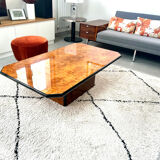 Roche Bobois elm burl coffee table, 1980